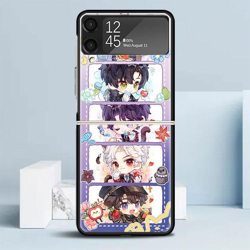 

Love And Deepspace Cute Black Cover for Samsung Galaxy Z Flip 7 6 5 4 3 5G Phone Case Flip7 Flip6 Flip5 Flip4 Flip3 Pattern Case Samsung Z Flip