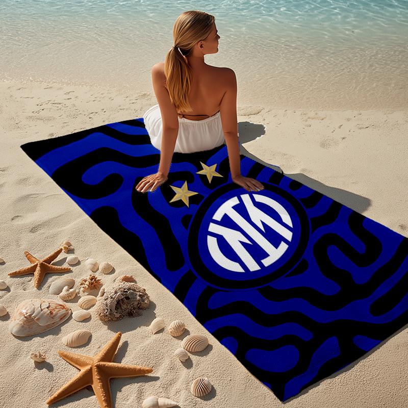 Proof Beach Towel with a Inter Milan Logo1 Pattern - Soft,absorbent,quick-drying,machine Washable - Perfect for Swimming,camping,bathing