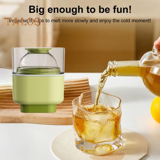 Silicone Sphere Ice Mold Easy Release Circle Ice Hockey Mold with Lids Slow Melting Spherical Ice Makers for Whiskey Cocktails Bourbon