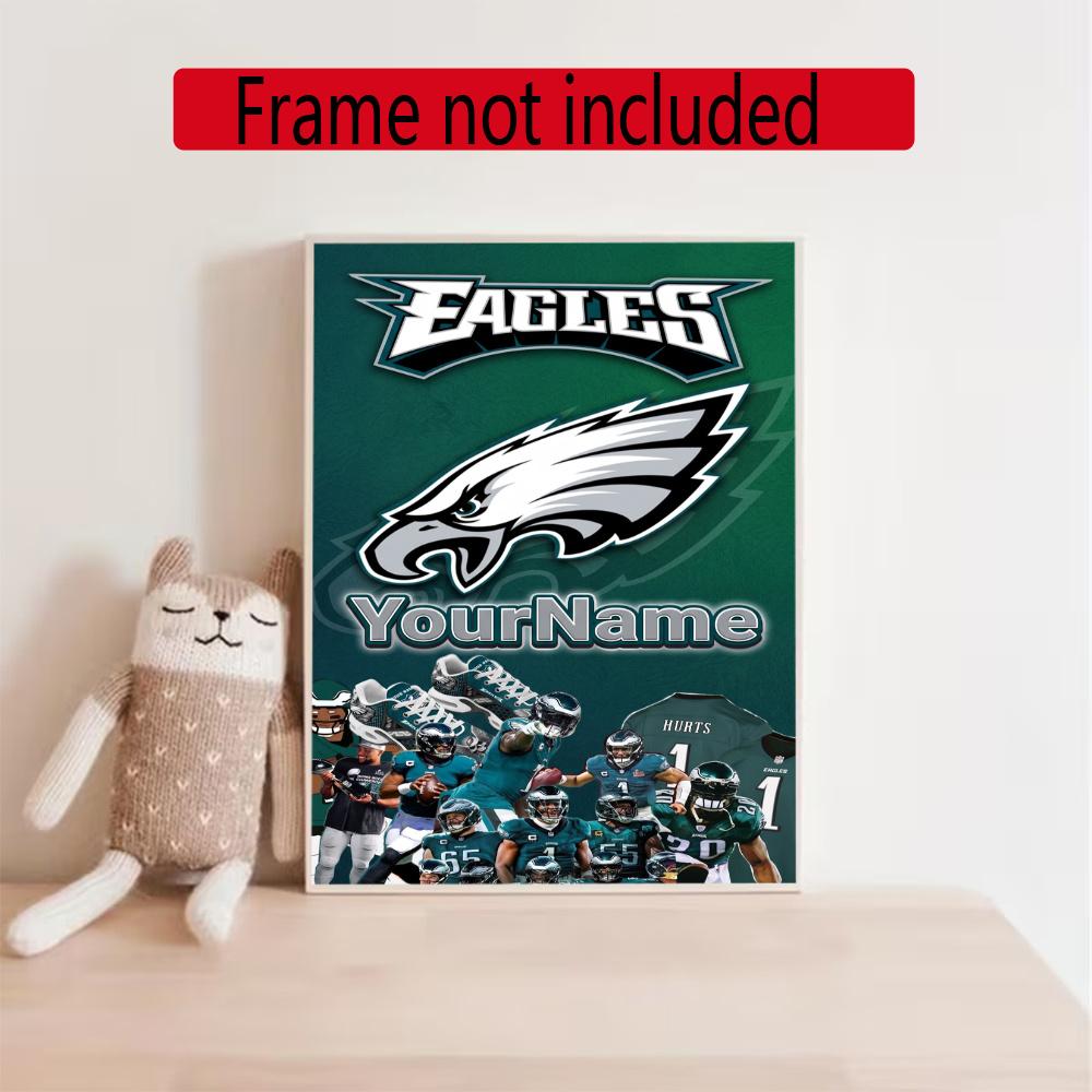 Philadelphia Eagles Customize Your Name Diamond Painting Round Diamond Diy Frameless Holiday Artwork Suitable For Home Office Wall Decoration