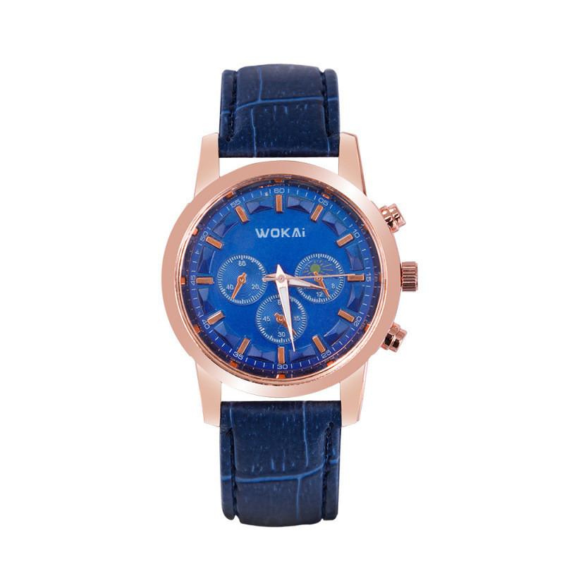 Wokai Business Mens Watch With Pu Strap Quartz Movement For Formal Wear