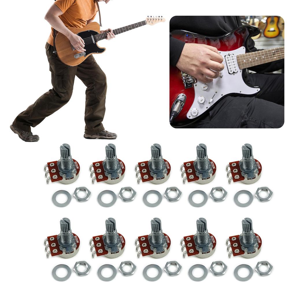 Pack of 10 Small Size Guitar 18mm Potentiometers 18mm Height Guitar Taper Pots Guitar Taper Pots for Volume Tone Control