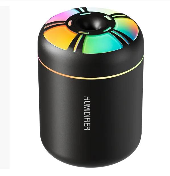 Humidificateur de Voiture à Lumière RGB 180ml Mini Diffuseur d'Arôme USB Design Aurore Martienne Brumisateurs d'Air Purificateur d'Huiles Essentielles Pour la Maison le Bureau noir