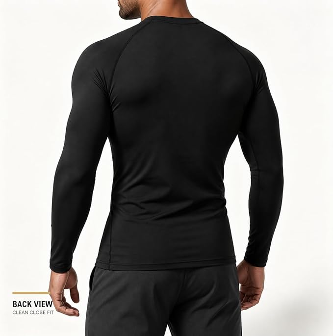 Maglie compressive a maniche lunghe da uomo Traspiranti Elastiche Palestra Sportive Strato di base