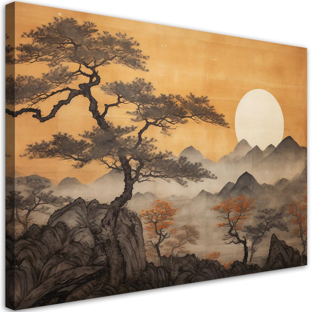 Canvas Print, Trees Mountain Landscape