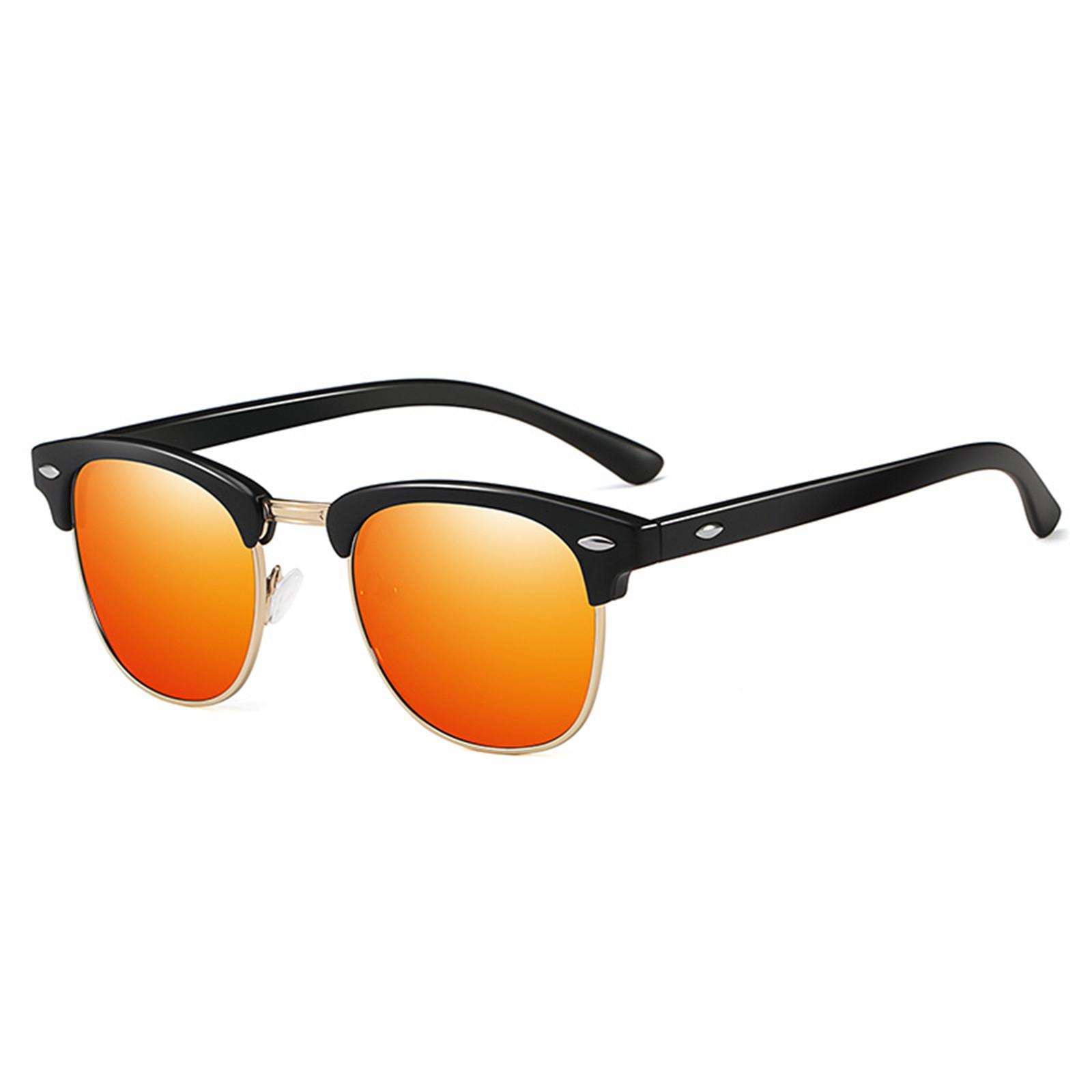 Half Frame Eyebrow Polarized Sunglasses, Colorful Men s And Women s Fashion Trends, European And American Sunglasses One Size шафрановый