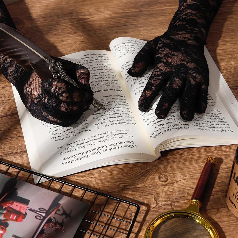 Medieval Palace Style Lace Gloves, Halloween Party Princess Role-Playing Gloves, Lolita Gloves Carnival Party Stage Props