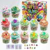 Festliches Super Butter Slime Kit, Flauschiger Wolkenknete mit Schaumstoff-Anhängern, DIY Kunsthandwerk Zubehör zur Entspannung Feiertagsgeschenk Geschenke