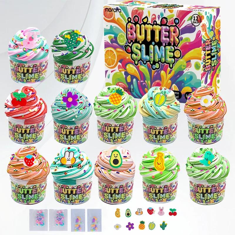 

Super Butter Slime Kit DIY Cloud Fluffy Clay with Foam Bubbles Charms Kids Educational Arts Crafts Supplies