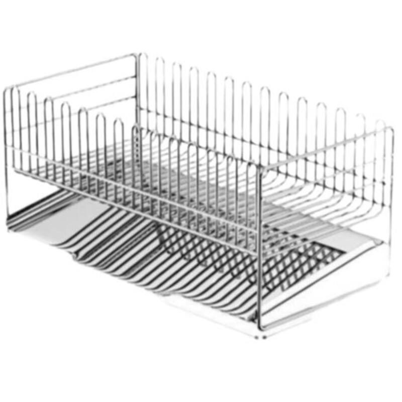 Large Stainless Steel Sink Dish Drying Rack with Knife Holder