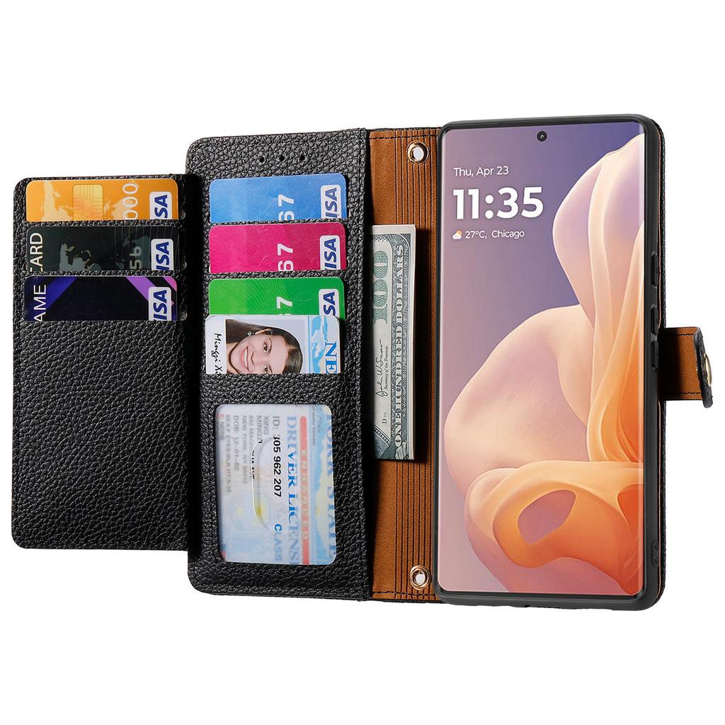 For Motorola Moto G85 5G/S50 Neo 5G Case RFID Blocking Zipper Pocket Leather Wallet Phone Cover