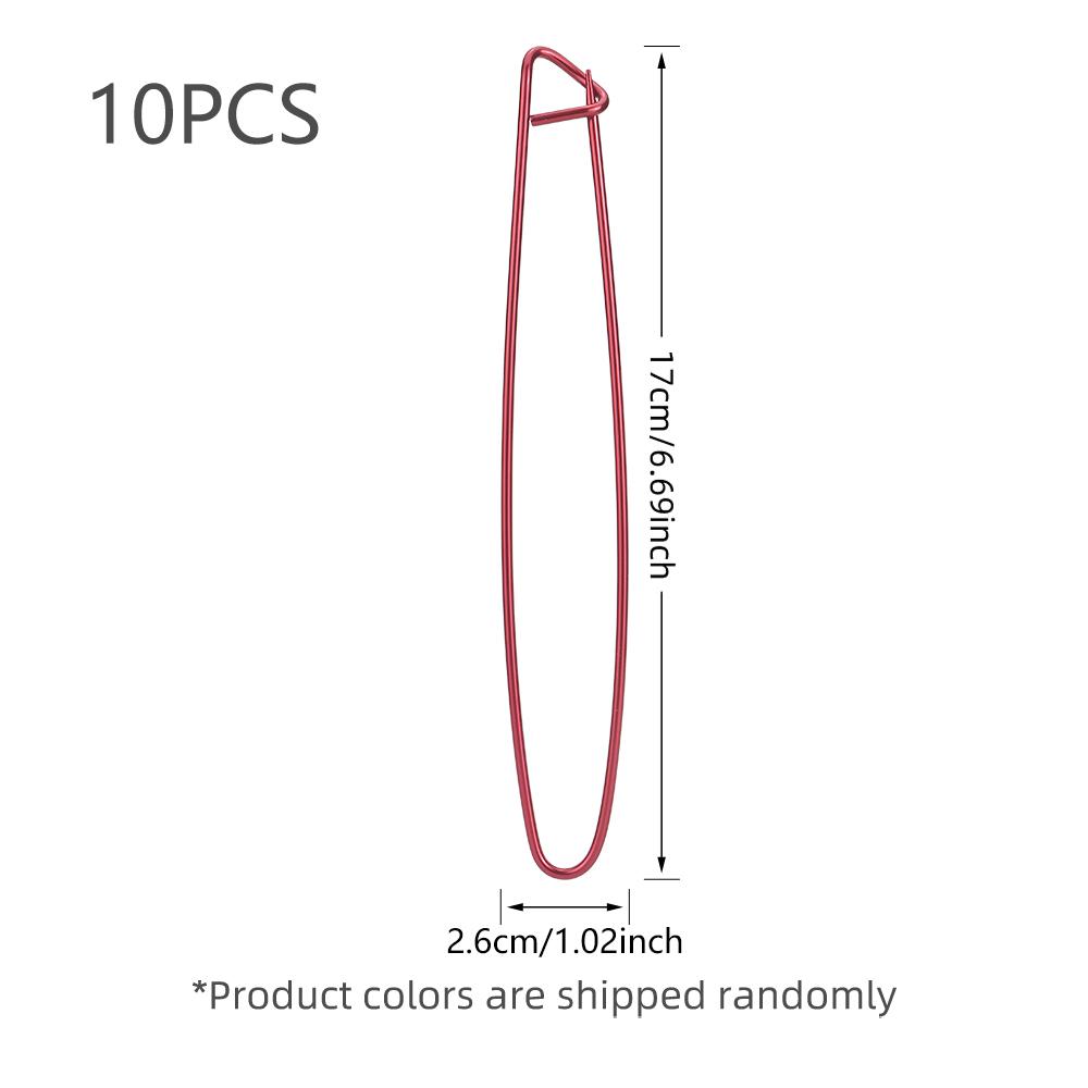 10pc Random Color Aluminum Anti-Sewing Pins, Colorful Sweater Markers, Anti-Sew Large Bows Pins, Sweater Weaving Marking Tool