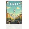 High Definition Metal Tin Sign World Famous City Travel Poster Collection Vintage Retro Landmark Wall Art Decor for Home Livin