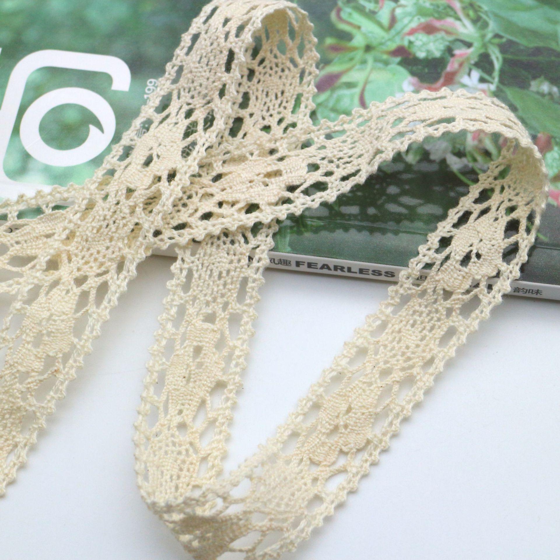 

Hollow Cotton Thread Lace Handmade Diy Decorative Lace Strap Clothing Clothes Tablecloth Curtains Fabric Material Lace Edge JM24075
