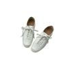 Grape mother has the same round head, soft and waxy, easy to wear, soft leather lace-up, little white shoes, academic style, casual and versatile spo
