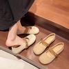 Soft Leather Mary Jane Single Shoes Women's Flats Summer New Gentle Wind Pregnant Women Soft-soled Beanie Shoes