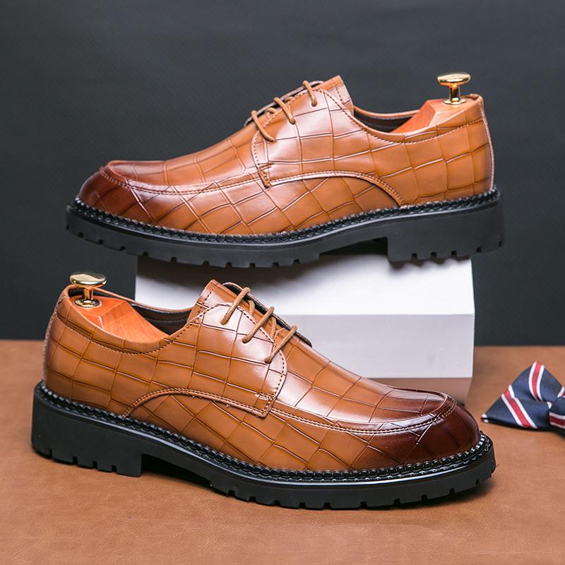 

Мужские туфли-оксфорды в британском стиле, элегантные туфли для вечеринок на шнуровке, высококачественные туфли из натуральной кожи, туфли для костюма 44 коричневый