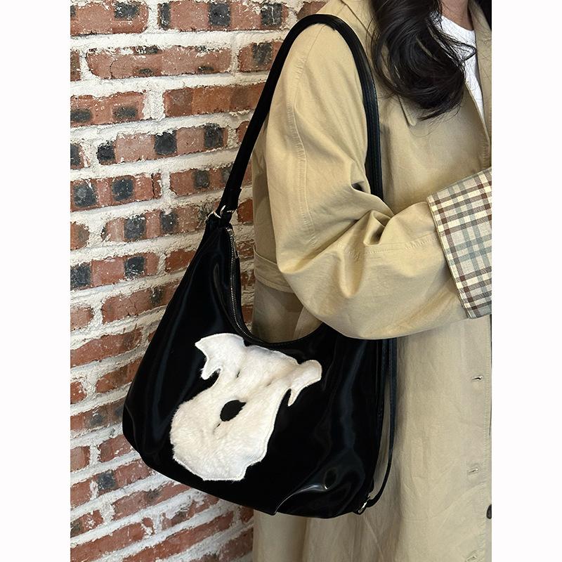 

Милая сумка-тоут West Highland Puppy для девочек, новая сумка для поездок на работу, рюкзак College Wind большой емкости через плечо чёрный