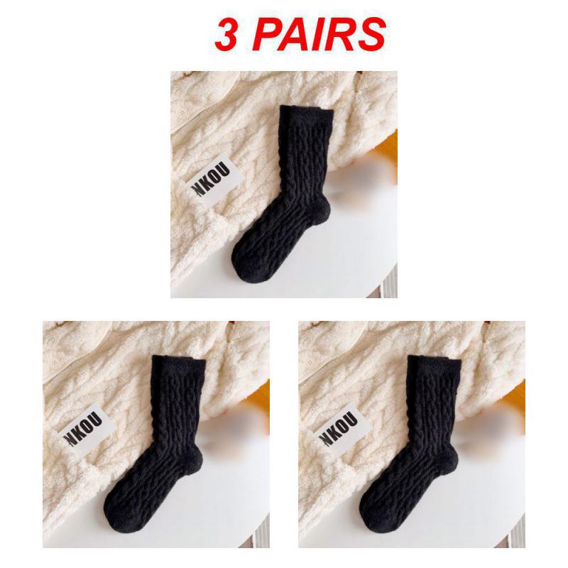 1/3/5PAIRS Winter Socks Thicken Wear-resistant -calf Socks Anti-slip Long Cotton Socks Coral Fleece Soft Cotton Socks
