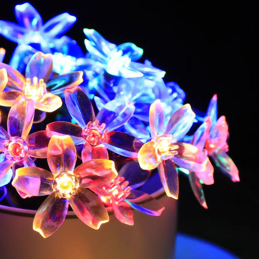 Sakura Lichterkette Solarenergie LED Wasserdicht Dekorationslicht für Außenhof Bunt 5