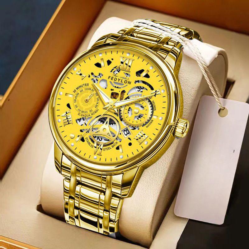 Upgraded Movement Fully Automatic Movement Men's Watch Handsome Black Technology Trend Korean Version Waterproof Luminous Men