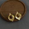 Retro Melaard Tiger's Eye Handmade French Light Luxury Stud Earrings for Women