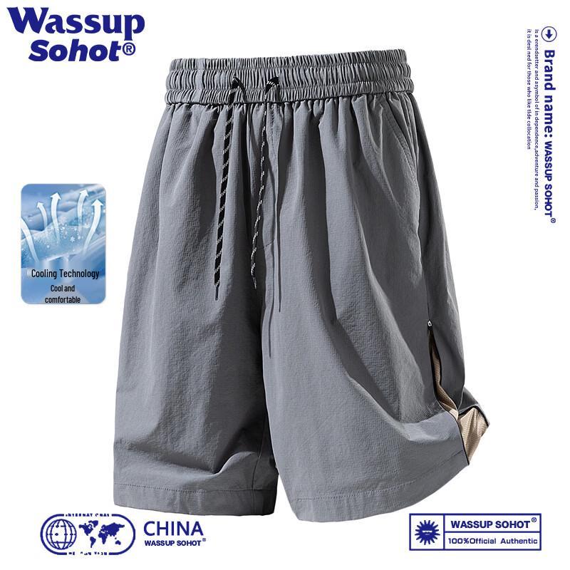 

Wassup Sohot Men s Ice Silk Quick-Dry Casual Shorts L