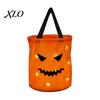 Light Up Pumpkin Bucket for Kids Glowing Candy Bag with LED Lights, Reusable Halloween Treat Tote Kids, Trick or Handbag Party Favors Spacious Treats