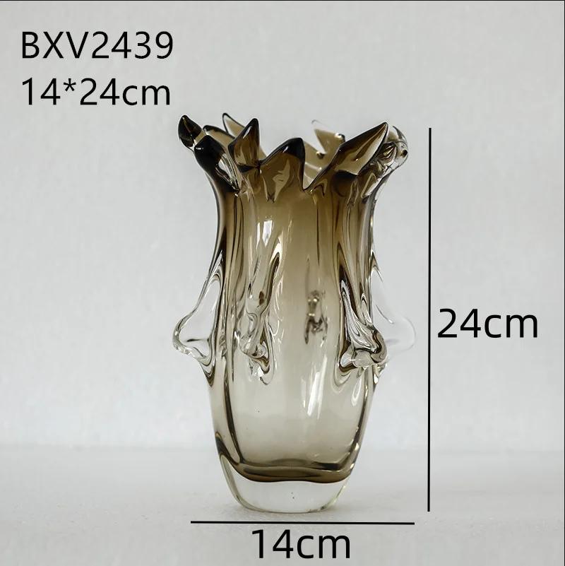 Vase en Verre Épais Irrégulier Pots à Fleurs de Bureau Arrangements Floraux Vases Hydroponiques Vases Décoratifs Vase pour Fleurs Sèches