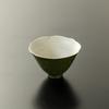 Retro small green orange ceramic teacup Kung Fu tea set tea cup flower mouth teacup single cup hat cup incense cup