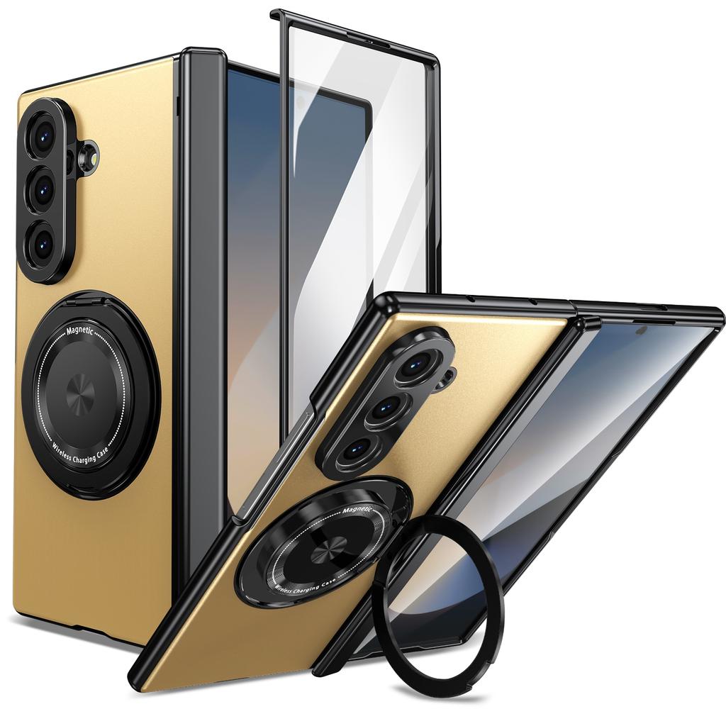 Magnetyczny uchwyt obrotowy 360° Etui na telefon z zawiasem Dla Samsunga Galaxy Z Fold 7 6 5 4 3 Folia ochronna na ekran Osłona odporna na wstrząsy na obiektyw