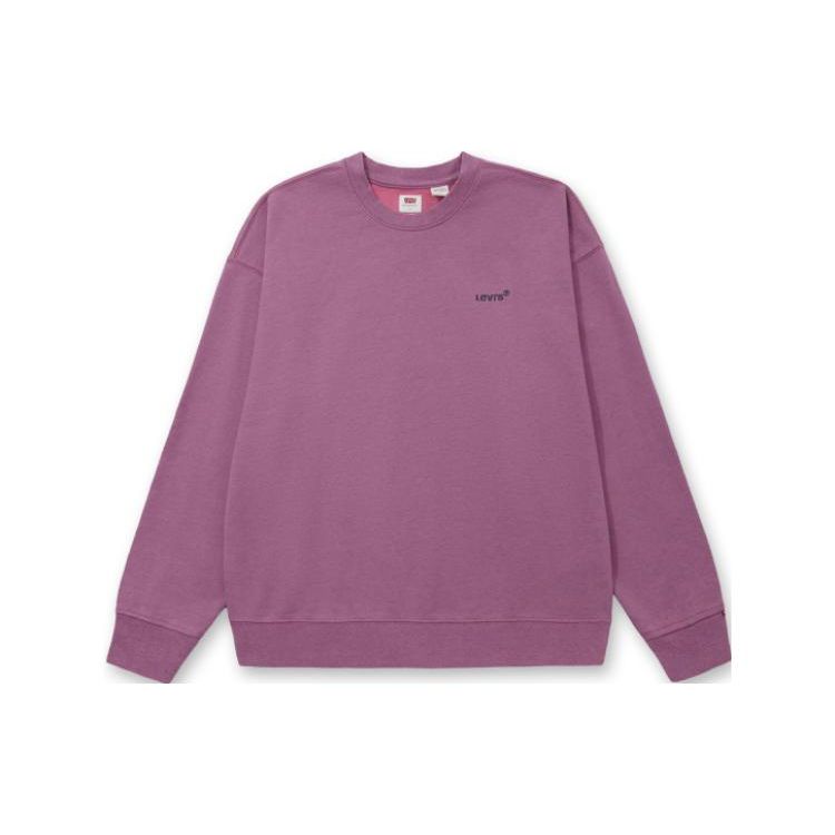 Levis FW22 Solid Logo Crew Neck Long Sleeve Sweatshirt Men sweatshirt Purple A0717-0028