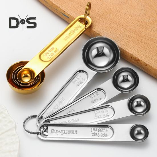 Messlöffel-Set aus Edelstahl, Doppelskala, Messbecher mit ergonomischem Griff für präzise Backmessungen, Verwendung in der Küche zu Hause und in der Bäckerei