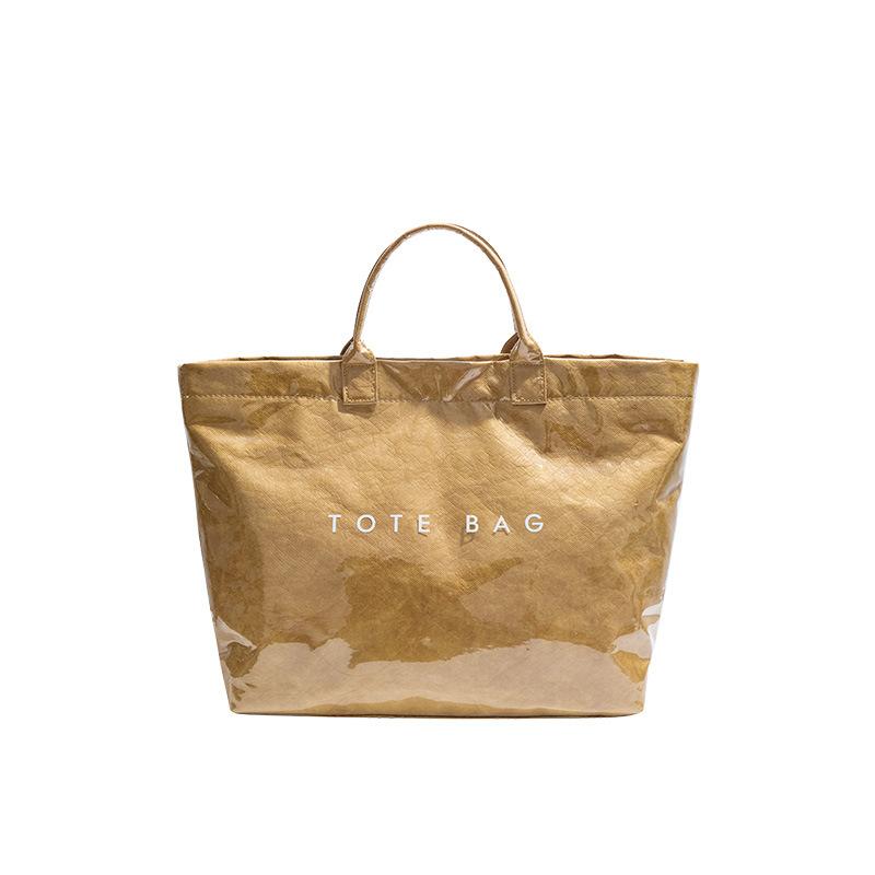 

Стильная большая сумка-желе из бумаги DuPont, модная прозрачная водонепроницаемая сумка-тоут, рабочая сумка-тоут коричневый