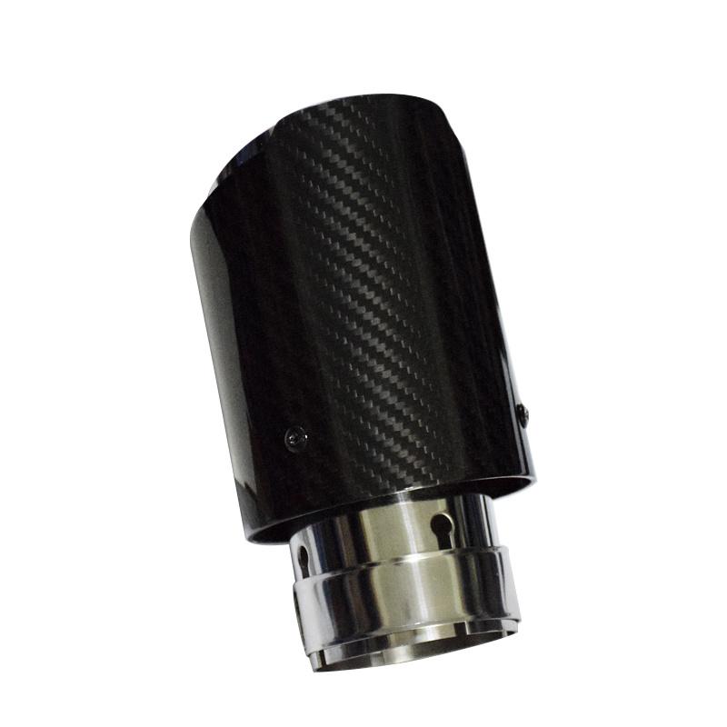 Universal 60mm-89mm Glossy Carbon Fiber Exhaust Pipe Auto Styling Modification Muffler Straight Edge