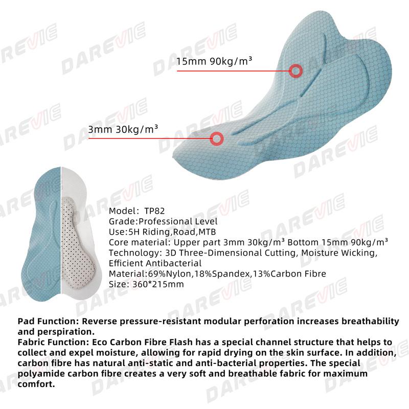 DAREVIE Radsport-Set Herren 90kg/m³ 3D Stoßdämpfendes Polster Schnelltrocknend Weiß Radsportbekleidung Für Herren Weich Leicht Herren Radsporttrikot PRO