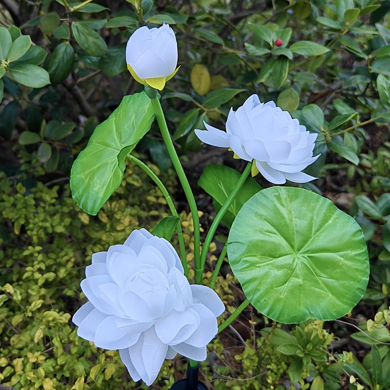 

Сонячні Садові Декоративні Квіти Ліхтарі Вуличні Водонепроникні Лотос на Кілку Світло для Сільського Патіо Двору Веранди Сходинки Стежки Сонячна Лампа 1 pack