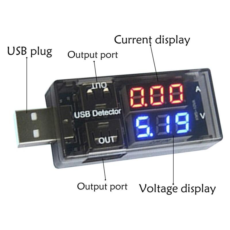 Tester pentru detector de curent și tensiune USB Contor USB Tester de contor de tensiune cu afișaj de masă dublă Monitor de tensiune a bateriei