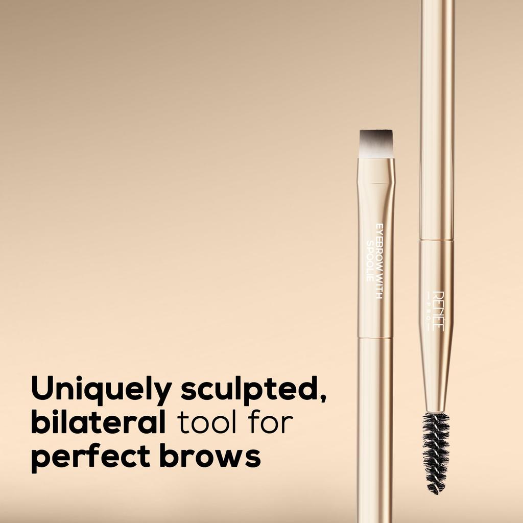RENEE PRO Eyebrow Brush with Spoolie, for Smooth & Precise Application, Ultra-Soft Bristles, Easy-To-Hold & Blend, Sleek Dual-Ended Design, Easy-To-