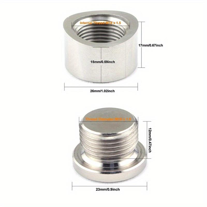 Oxygen Sensor Bung Stainless Steel Plug Wideband Nut Weld Bung M18x15 for Car Accessories