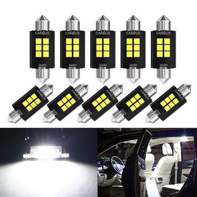 2/10 STÜCKE 31/36/39/41MM C5W Soffitten-LED-Lampe Canbus 30306SMD 6500K 600LM Weiß Auto Innenraum Kuppel Karten Kofferraum Kennzeichenleuchten