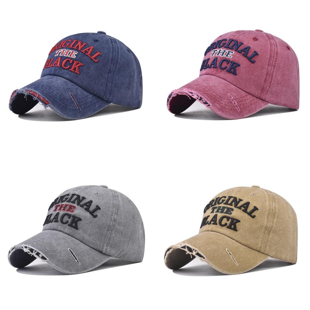 The Wash Black Vintage Style Baseball Hat With Breathable For Outdoor Activities