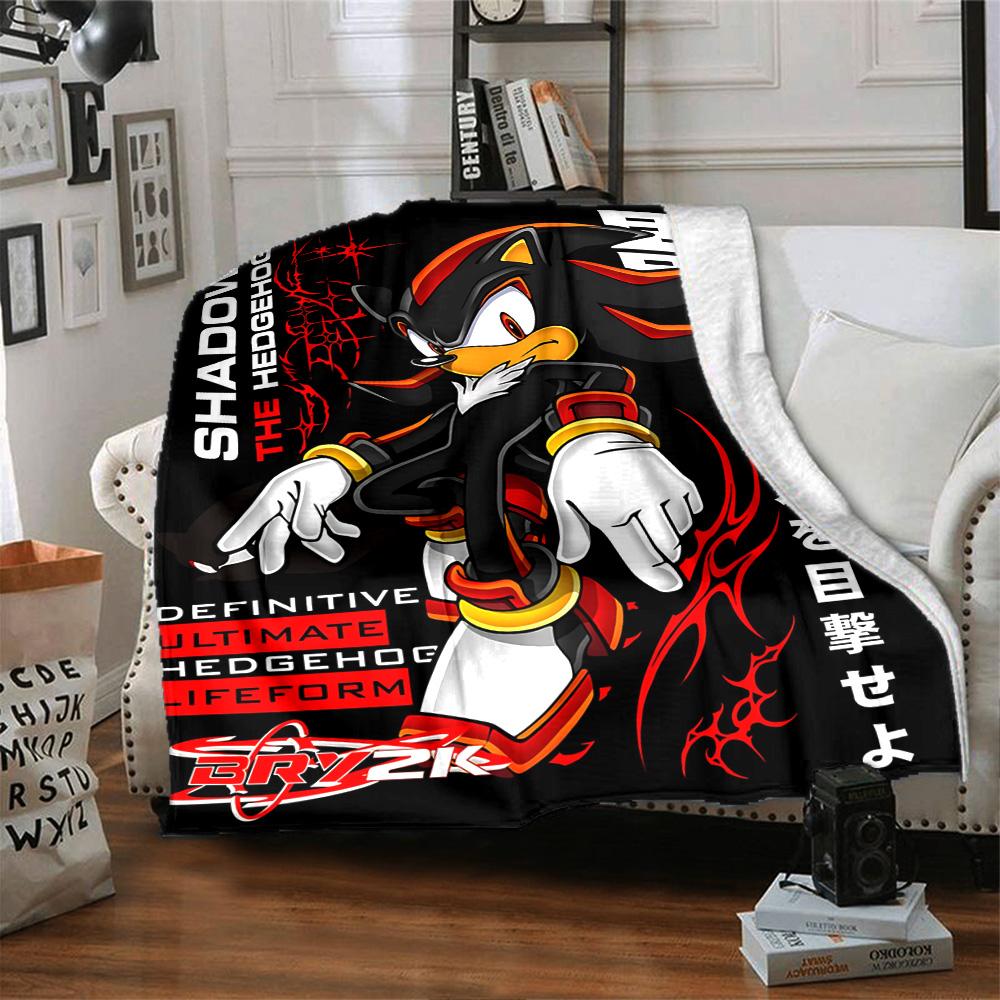 1pc Shadow Hedgehog Artwork Flannel Blanket for Super Soft Cute Comfort Blanket for Travel Bedding Couch Sofa Blanket Y73031