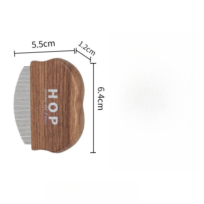 1pc Pet Comb Walnut Wood Dog Cat Grooming Needle Comb Face Hair Brush Deshedding Anti Slip Pet Grooming Supplies