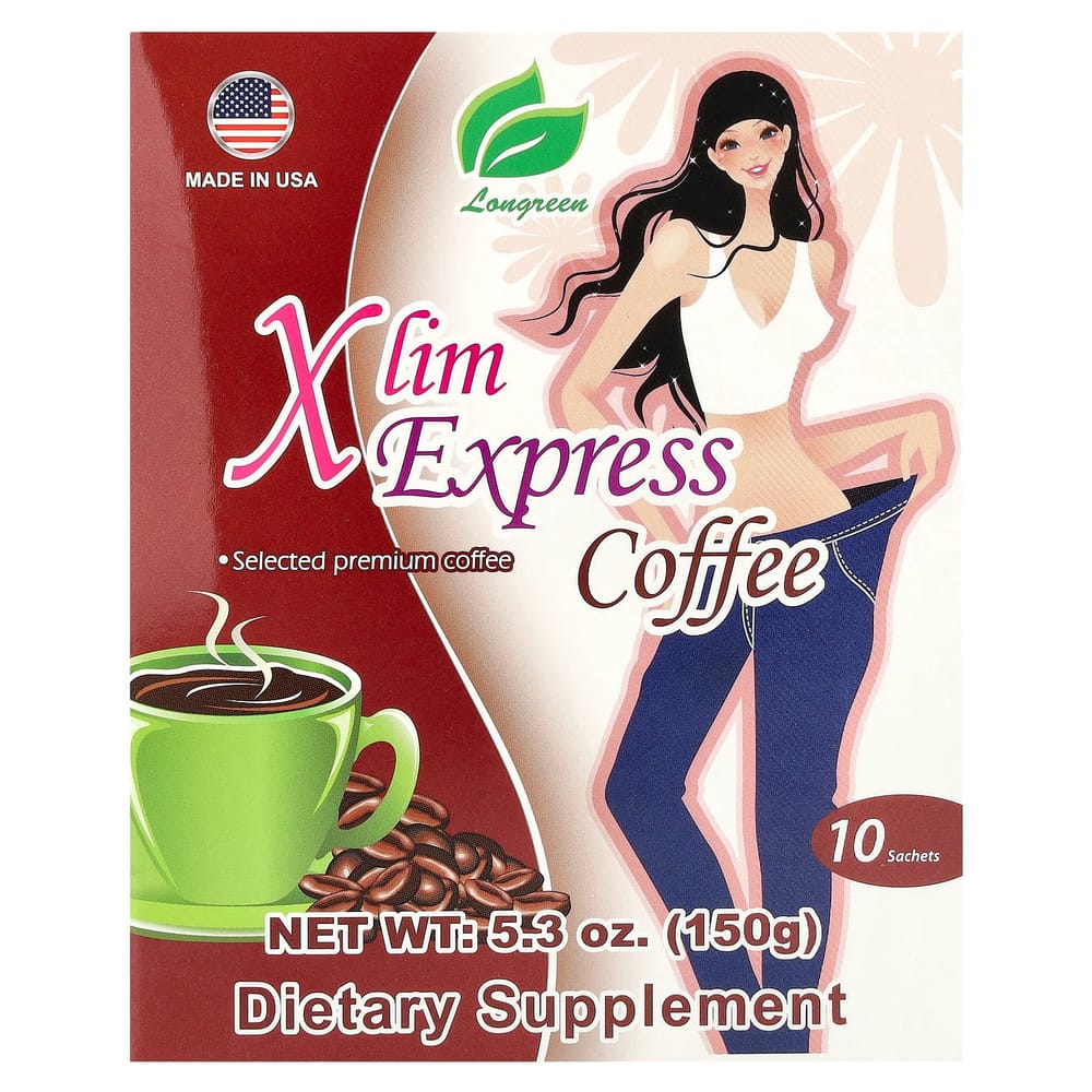 Longreen X-Slim Express Coffee, 10 Sachets, 5.3 oz (150 g)