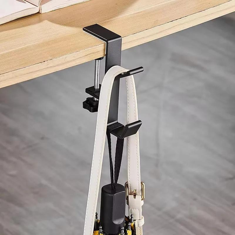 1PC Gancio per bordo scrivania regolabile per cuffie da gioco, gancio per scrivania, zaino, gancio per appendere, organizer per ufficio domestico senza fori