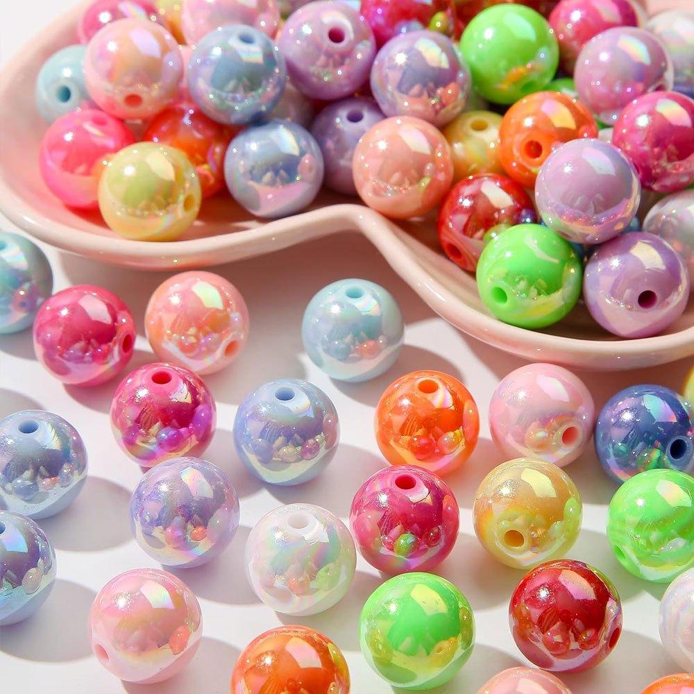 10/20/30pcs 15.5mm acrylic beads Ab colored beads round beads multi-color acrylic beads bracelet necklace earrings jewelry making