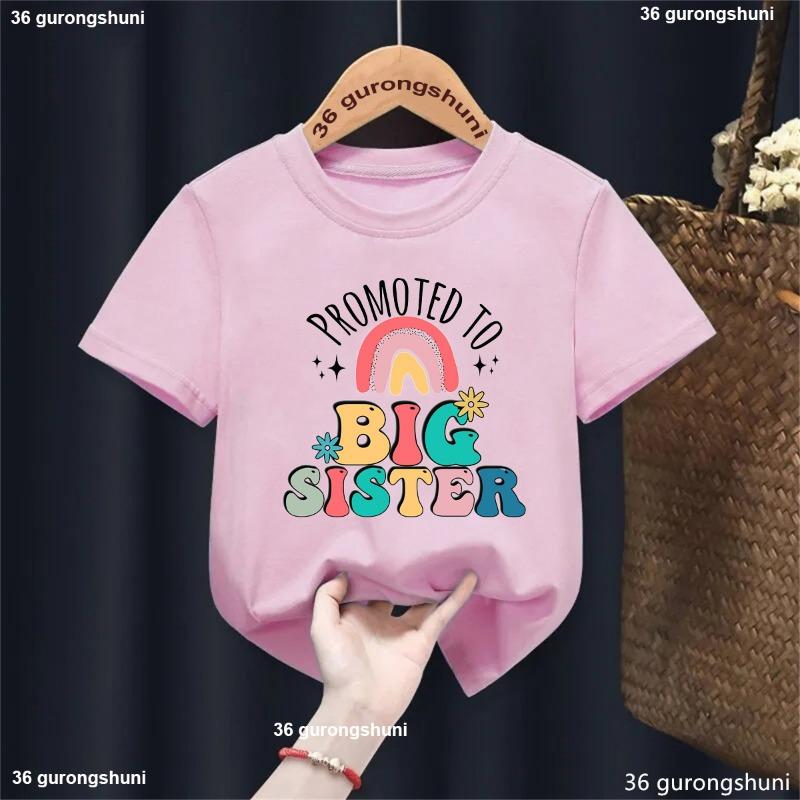 Big Sister Loading 2025 Letter Printed Tshirt Girls Funny Kids Clothes Harajuku Kawaii Children'S Clothing T-Shirt Tops