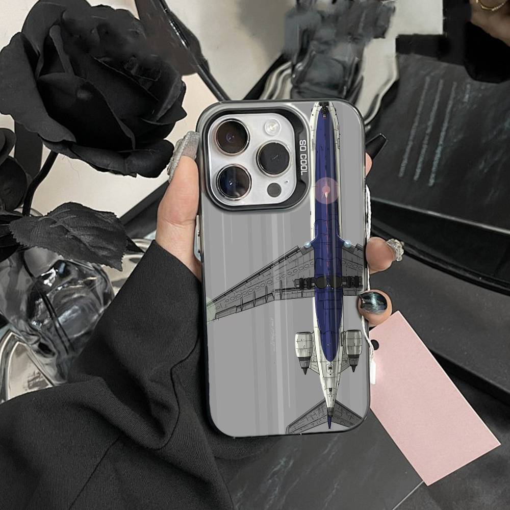 B-Graffiti Travel Airplane Pattern Phone Case For IPhone 16 17 15 14 12 13 Pro Max white Color Shockproof Cover