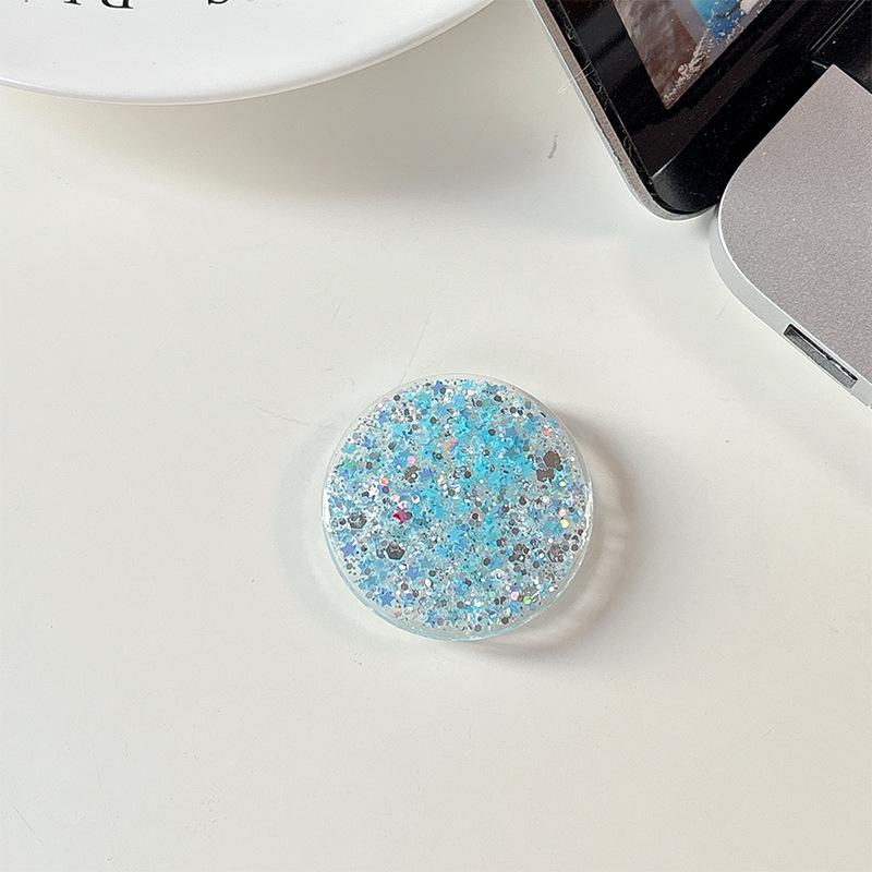 Color Sequins Glitter Round Rhinestones Mobile Phone Airbag Bracket Magnetic Paste Ring Simple Niche Desktop Watching Drama